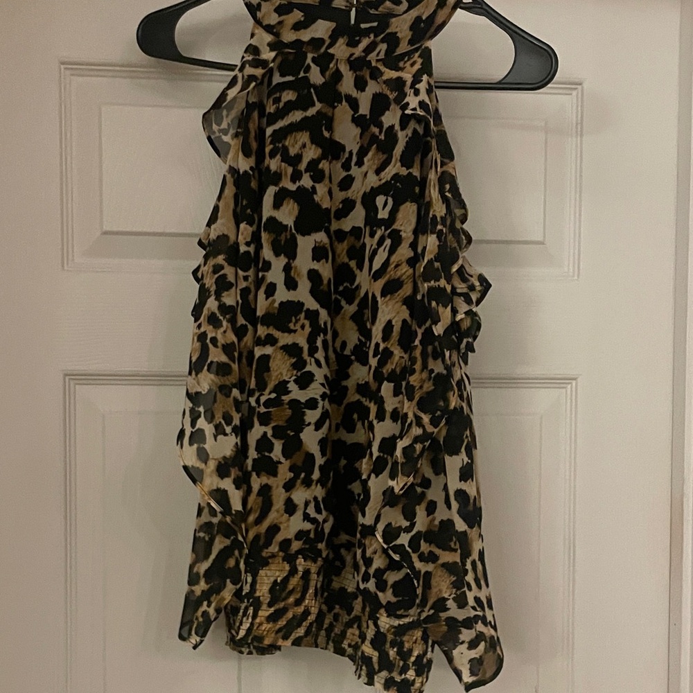 Thalia Sodi Leopard Print Halter Top